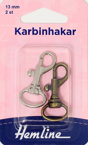 KARBINHAKE 13 MM SORT. 2 ST.