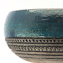 Inger Persson (1960s) Brown/Turquoise Studio with Incised Decor 22/10 cm