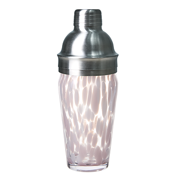 Cocktail Shaker, munblåst rosa/klar