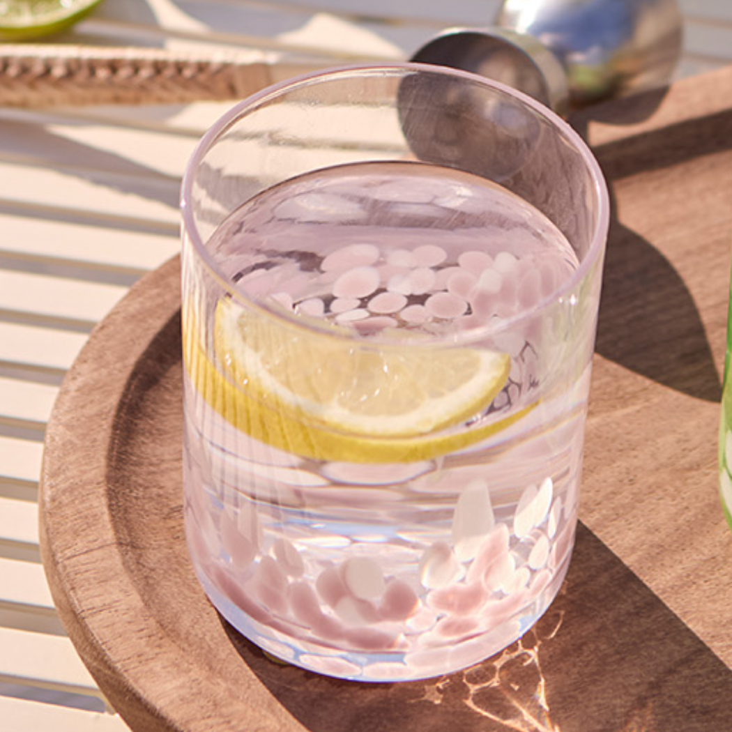 Cocktailglas, munblåst rosa/klar 30cl