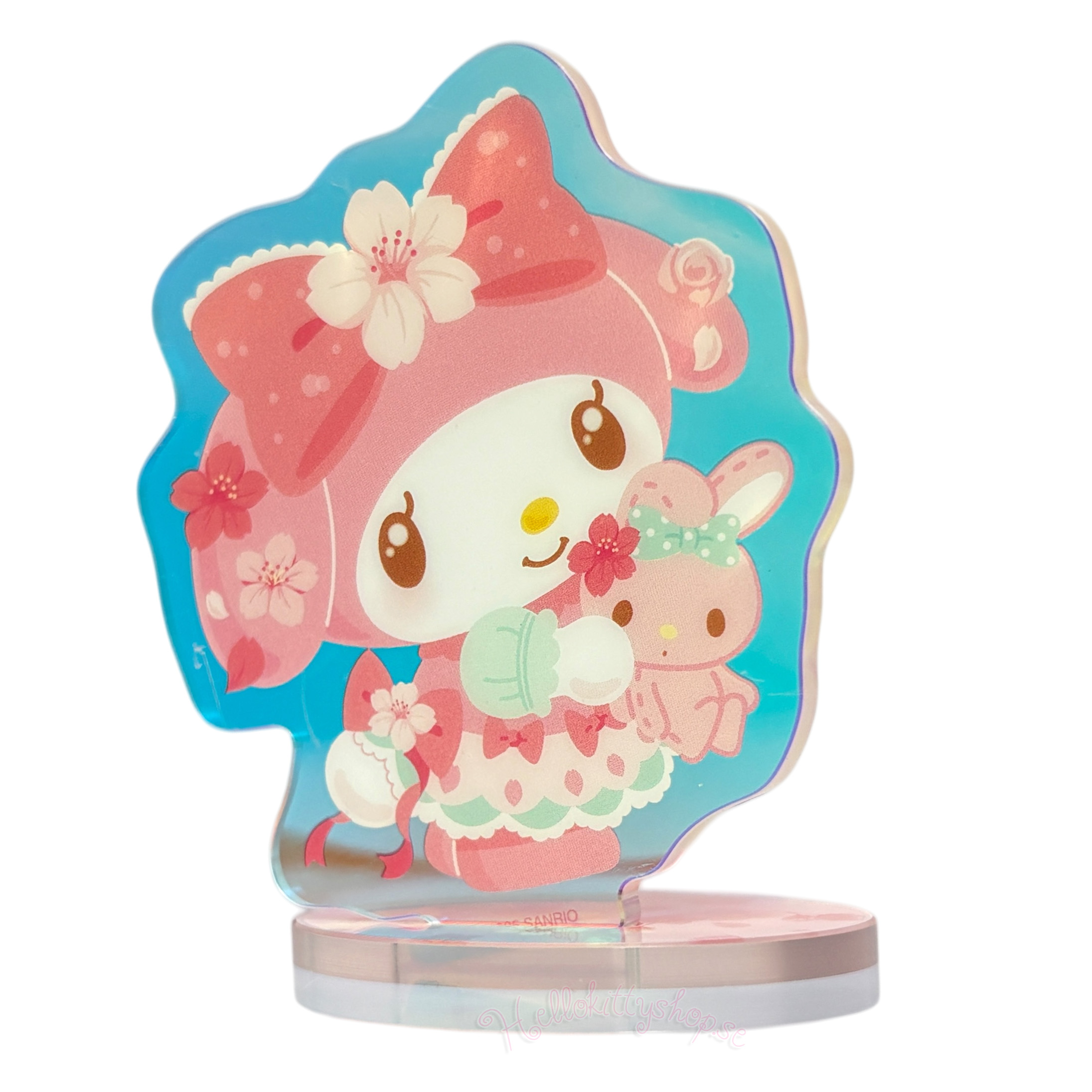 My Melody Holografisk Dekorations Akrylställ med rosa körsbärsblommor- 6 cm - 7