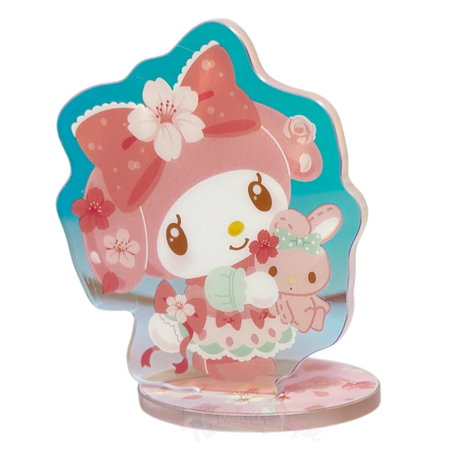My Melody Holografisk Dekorations Akrylställ med rosa körsbärsblommor- 6 cm - 4