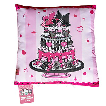 Kuromi & My Melody Kudde - Pink Black Party Series - 35 x 35 cm – Kawaii Sanrio Kudde