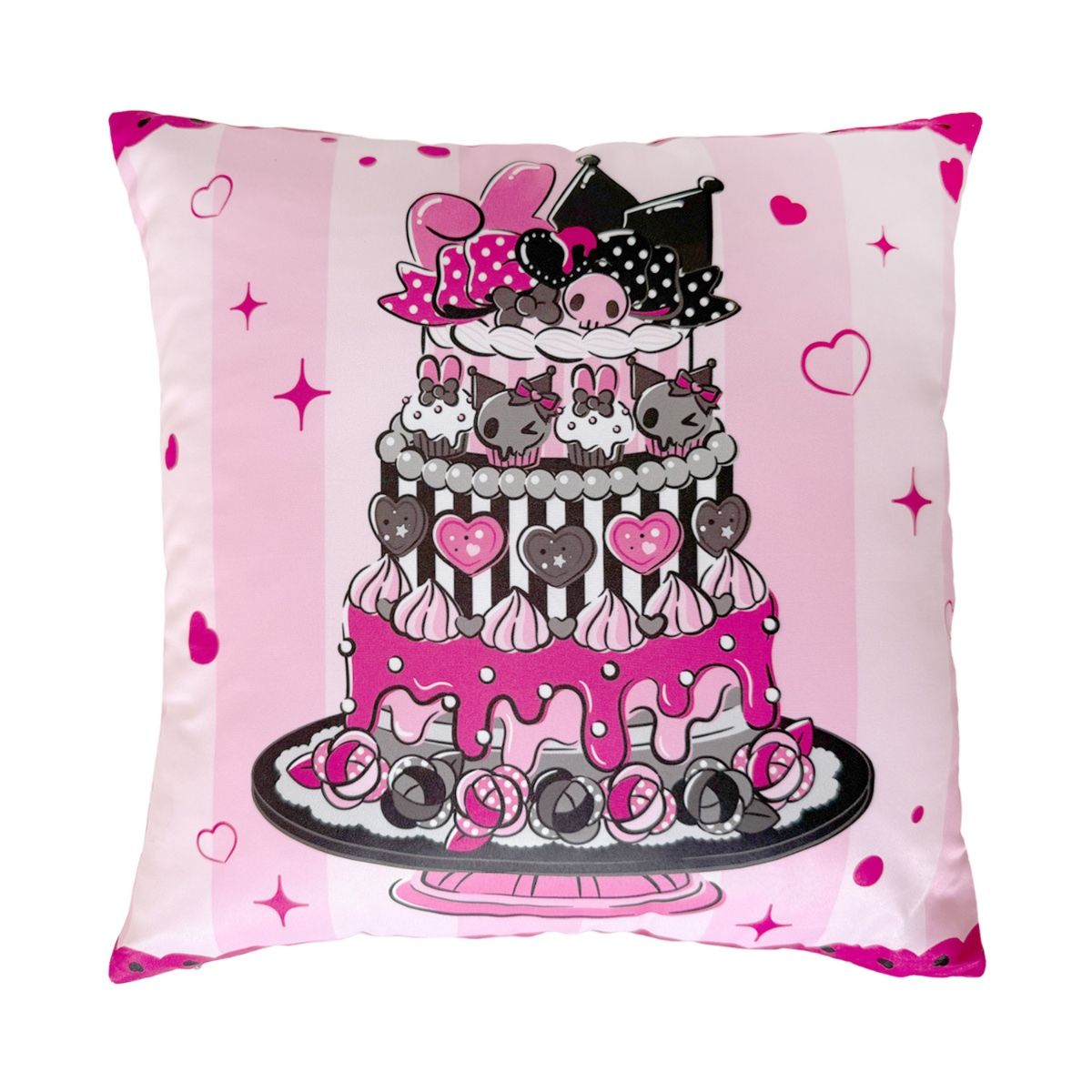 Kuromi & My Melody Kudde - Pink Black Party Series - 35 x 35 cm – Kawaii Sanrio Kudde - 5