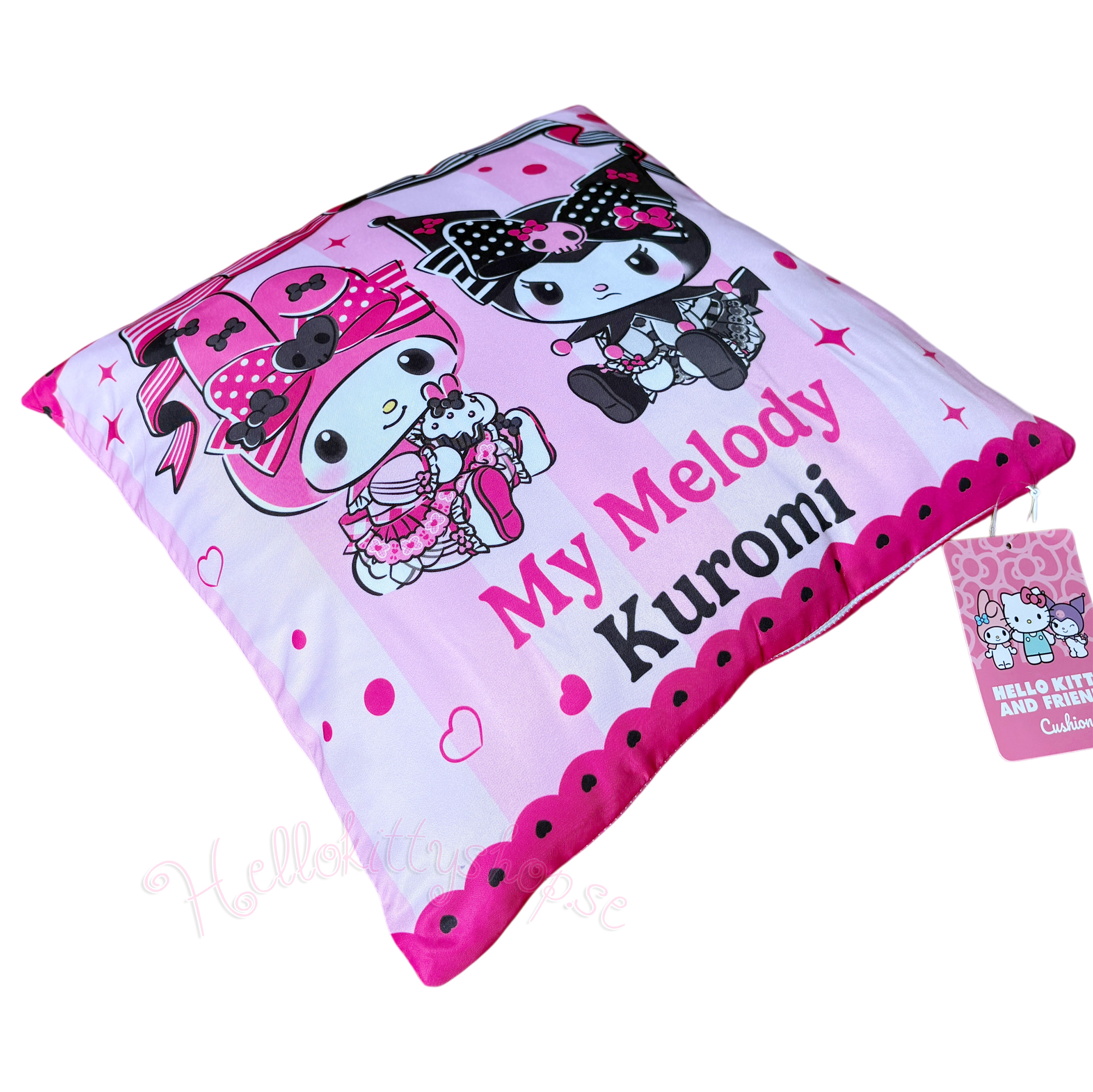 Kuromi & My Melody Kudde - Pink Black Party Series - 35 x 35 cm – Kawaii Sanrio Kudde - 4