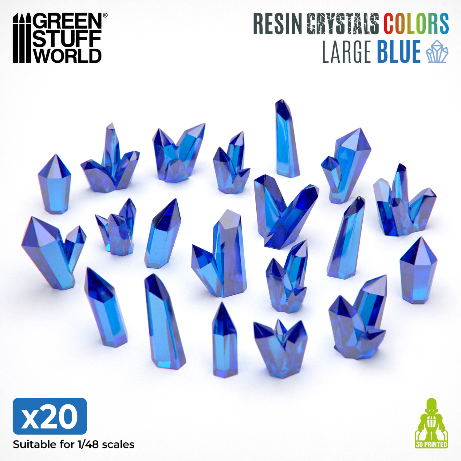Green Stuff World: Blue Resin Crystals - Large