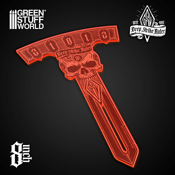 Green Stuff World: Deep Strike Ruler Template 8" - Fluor Orange