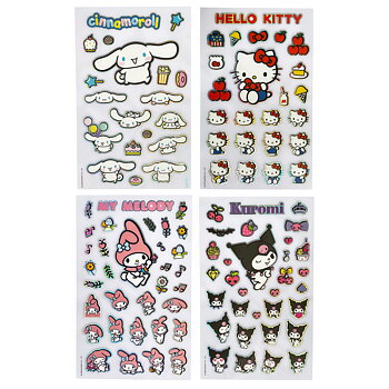 Hello Kitty & Friends Holografiska Klistermärken 4 st Ark - 10 x 16 cm