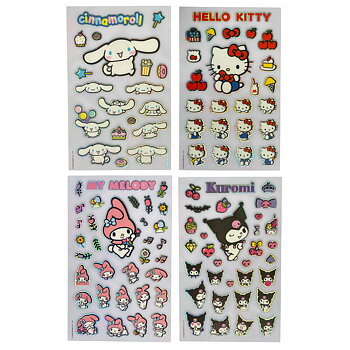 Hello Kitty & Friends Holografiska Klistermärken 4 st Ark - 10 x 16 cm