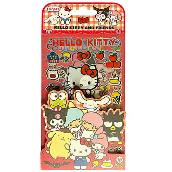 Hello Kitty & Friends Holografiska Klistermärken 4 st Ark - 10 x 16 cm