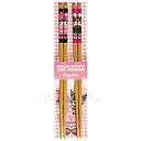 Kuromi & My Melody Ätpinnar i Bambu 24 cm - 2-pack - Pink Black Party Series