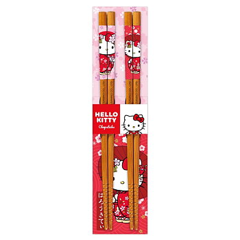 Hello Kitty Ätpinnar i Bambu 24 cm - 2-pack - Kimono