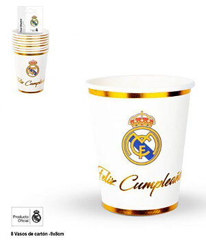 Real Madrid Pappersmuggar 8-pack Feliz Cumpleanos