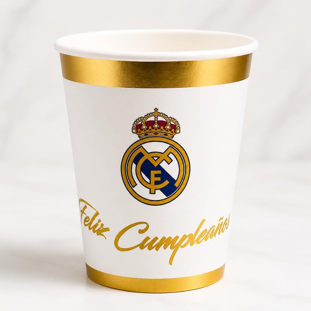 Real Madrid Pappersmuggar 8-pack Feliz Cumpleanos - 5