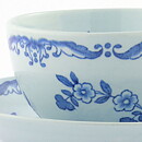 Nils Emil Lundström (Ostindia 1932) Rounded Coffee Cup with Blue Flowers Decor 10,5 cm <Early Production>