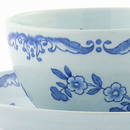 Nils Emil Lundström (Ostindia 1932) Rounded Coffee Cup with Blue Flowers Decor 10,5 cm <Early Production>