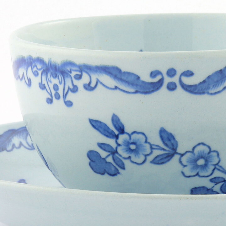 Nils Emil Lundström (Ostindia 1932) Rounded Coffee Cup with Blue Flowers Decor 10,5 cm <Early Production>