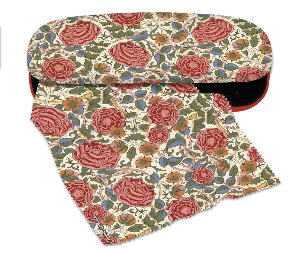 Brilleetui med pudseklud, William Morris, Roser - 2