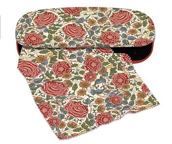 Brilleetui med pudseklud, William Morris, Roser