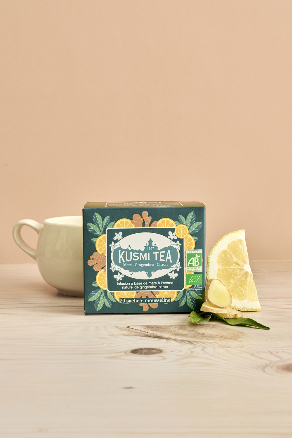 Kusmi Mate Ginger Lemon Ekologisk - Tepåsar 20-pack - 2