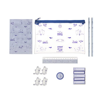 Moomin Pencil Case + Accessories - Moomintroll
