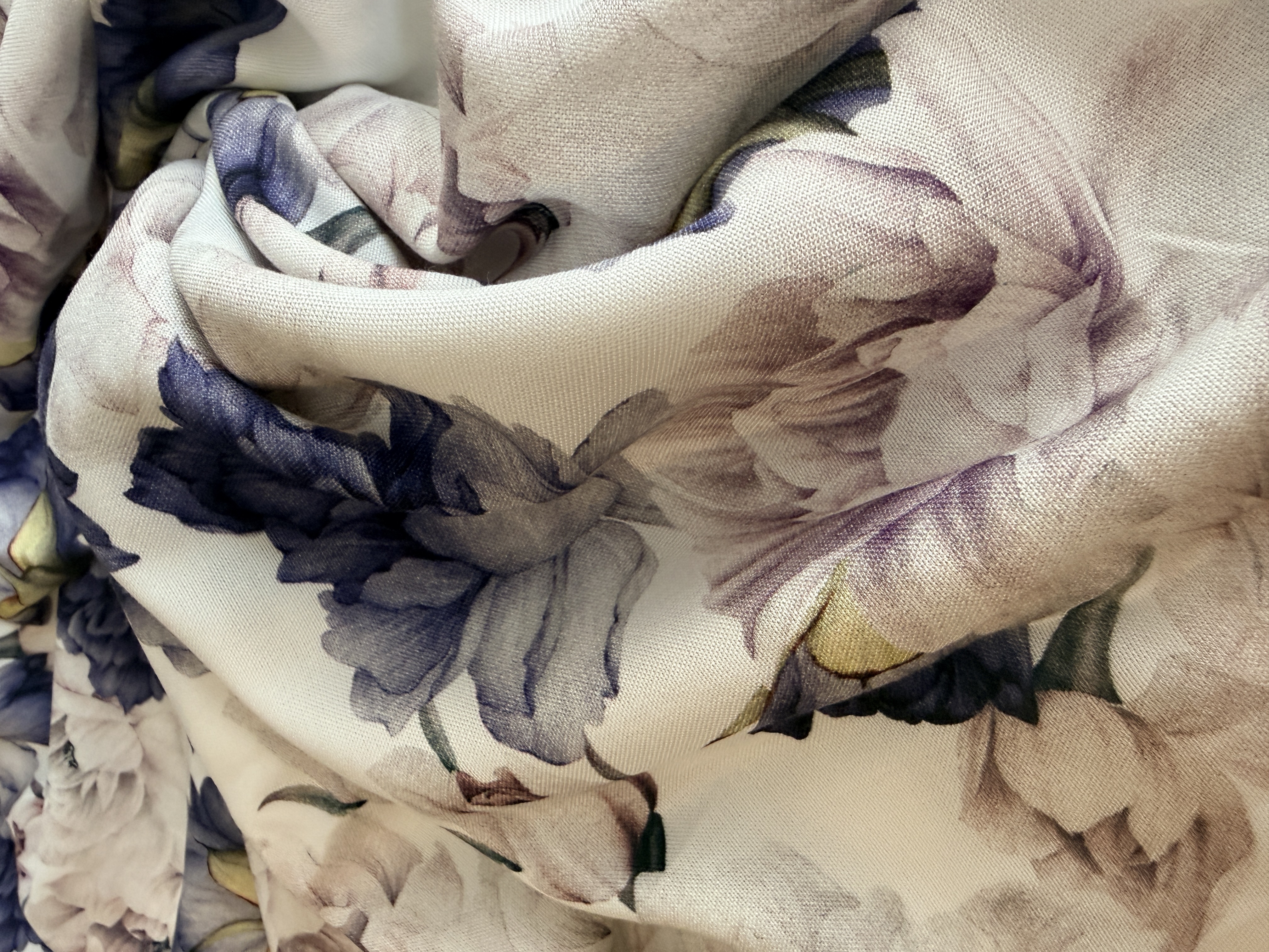 Lila blommor - vävd bambuviscose - 4