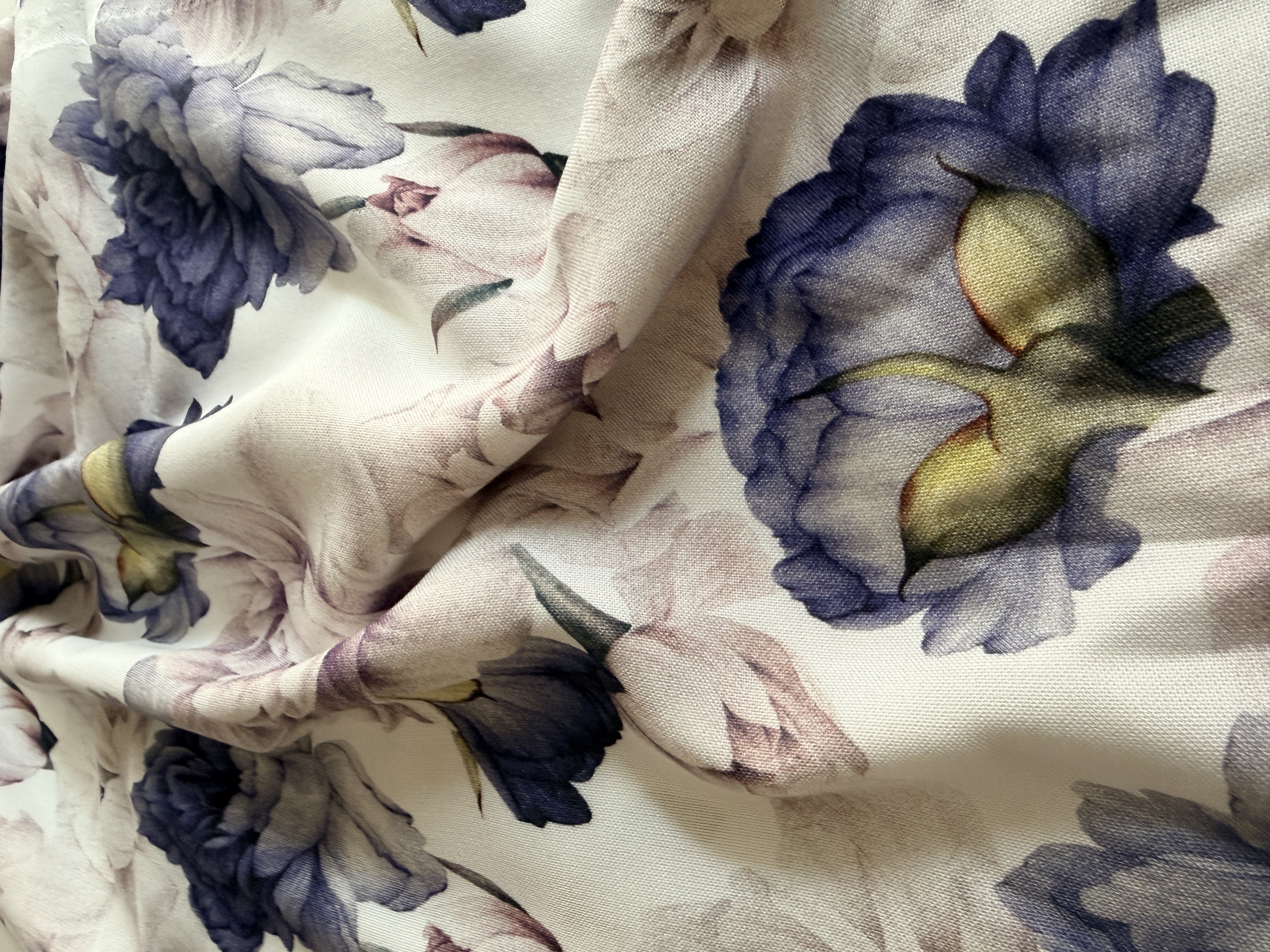 Lila blommor - vävd bambuviscose - 2
