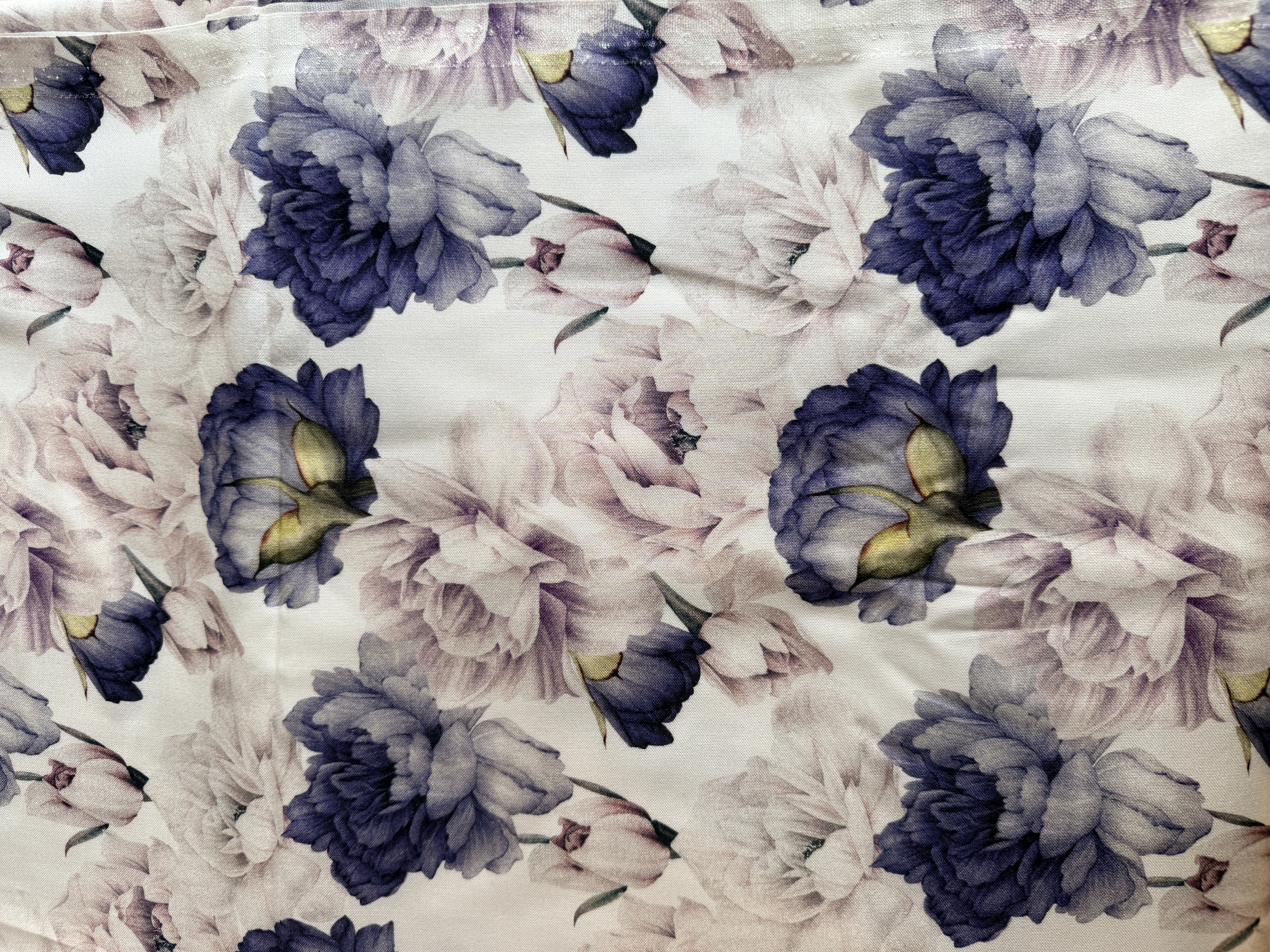 Lila blommor - vävd bambuviscose