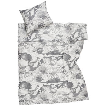 Moomin Bedding Set 150x210 cm - Sailing Gray