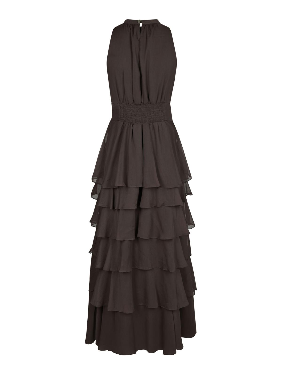 Neo Noir Marli Solid ChiffonDress, Dusty Brown - 2