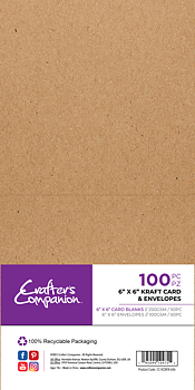 Crafter's Companion Card & Envelopes 6x6 inch Kraft (100pcs)
