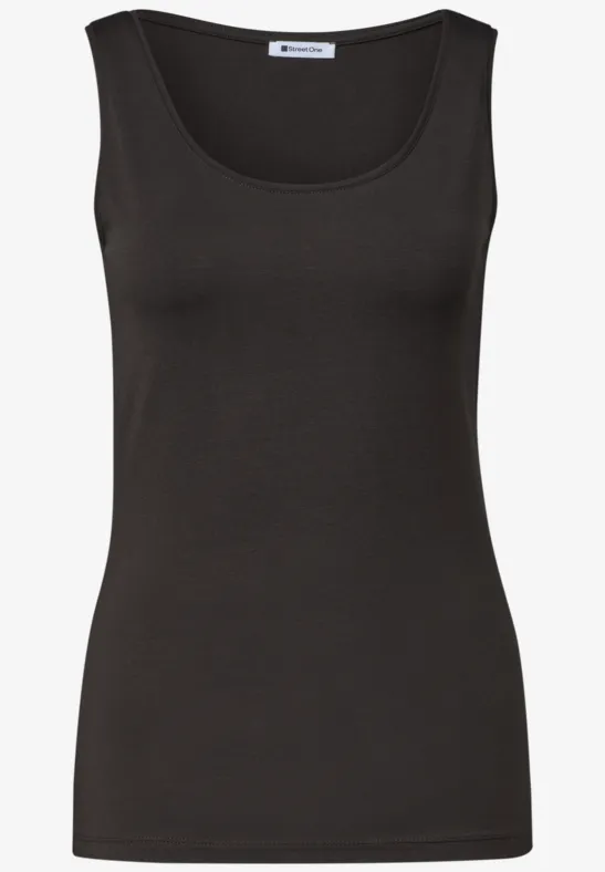 Anni basic top Black Coffee Brunt  linne