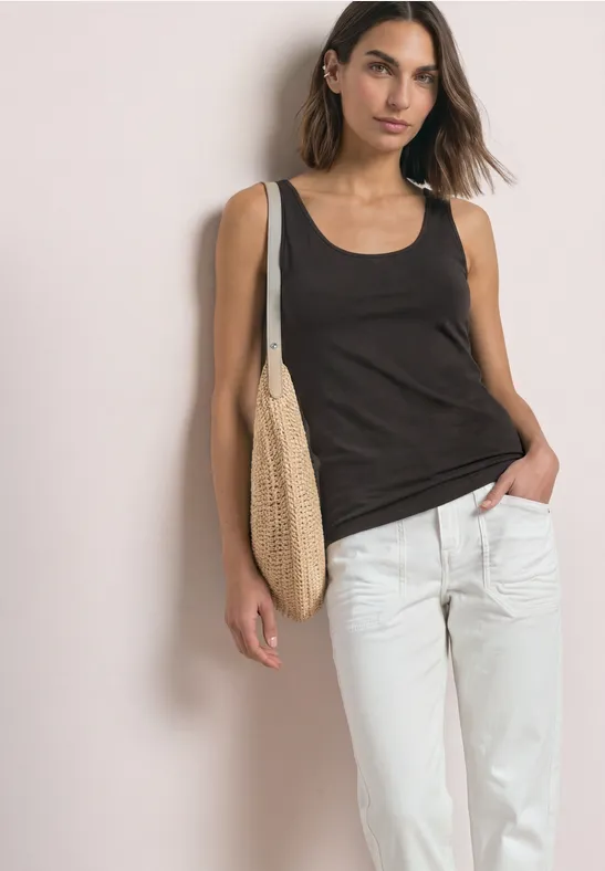 Anni basic top Black Coffee Brunt  linne