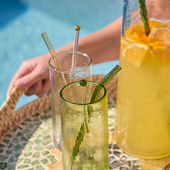 Cocktail Drinkpinnar, 4-pack rosa/klar