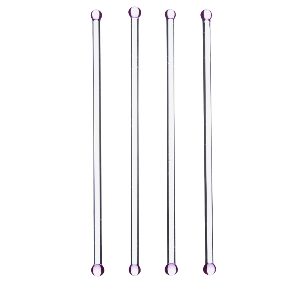 Cocktail Drinkpinnar, 4-pack rosa/klar