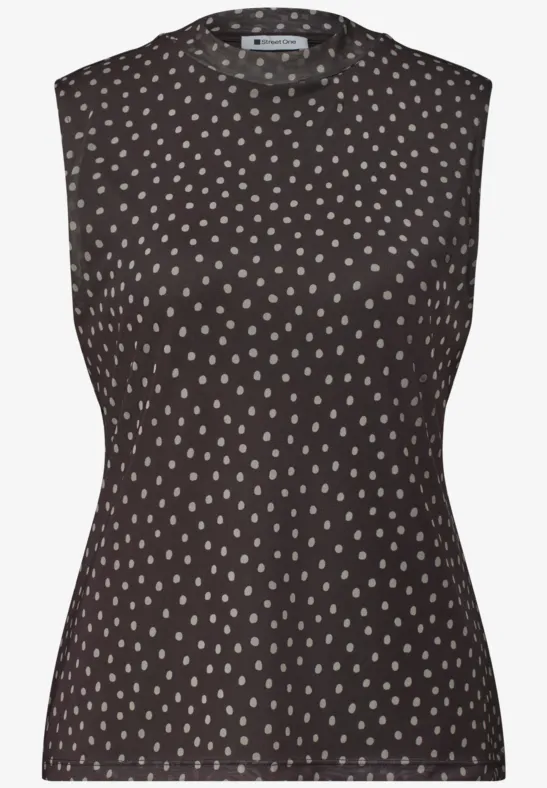 Mesh Top Black Coffee  Prickig top