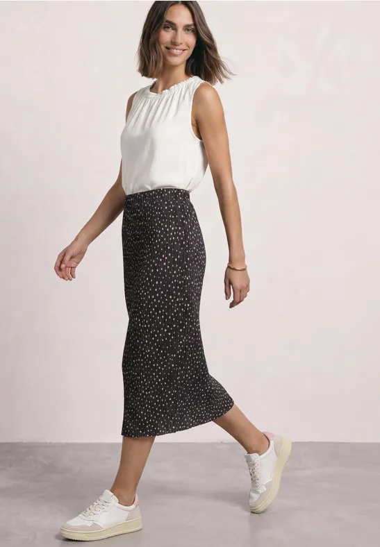 Mesh Plisse Skirt Black Coffee  Prickig kjol