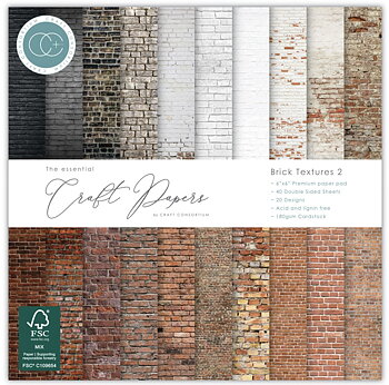 Craft Consortium Essential Craft Papers - 6x6 inch Paper pad Brick Textures 2