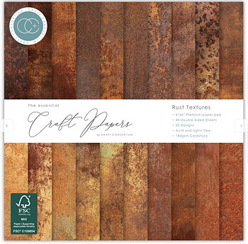 Craft Consortium Essential Craft Papers - 6x6 inch Paper pad Rust Textures