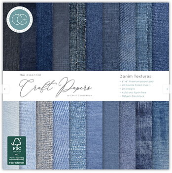 Craft Consortium Essential Craft Papers - 6x6 inch Paper pad Denim Textures