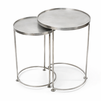 THG Side Table, Silver Antique Set Of 2