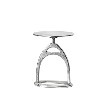 THG Side Table Equestrian Stirrup Nickel - Small