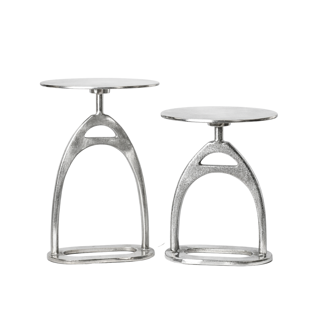 THG Side Table Equestrian Stirrup Nickel