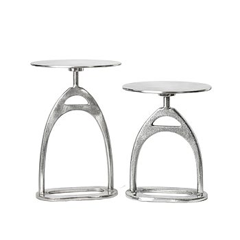 THG Side Table Equestrian Stirrup Nickel
