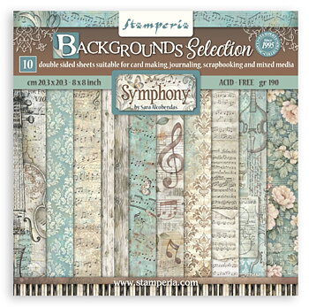 Stamperia Paper Pad 8X8 - Symphony Backgrounds