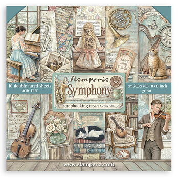 Stamperia Paper Pad 8X8 - Symphony 