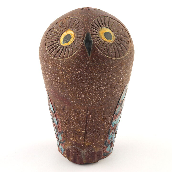 アストリッド・アンデルベリ  茶色いフクロウの調味料入れ  (14cm)  1960年代