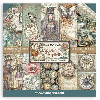 Stamperia Paper Pad 8X8 - Gardens of Time