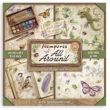 Stamperia Paper Pad 8X8 Maxi (Single face) - All Around