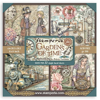 Stamperia Paper Pad 8X8 Maxi (Single face) - Gardens of Time